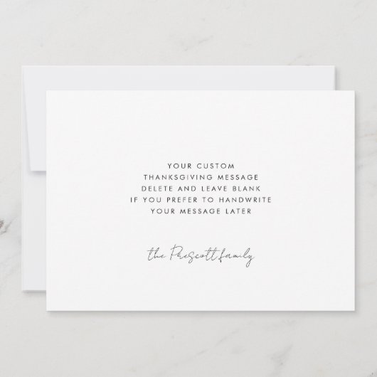 感謝の気持ちあ賛美る感謝家族 シーズンカード (裏面)