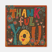 感謝の気持ちお洒落フォーク マグネット (正面)