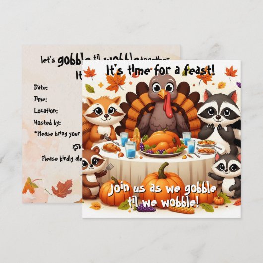 感謝の気持ちがあふれるまで食べよう 招待状 (正面/裏面)