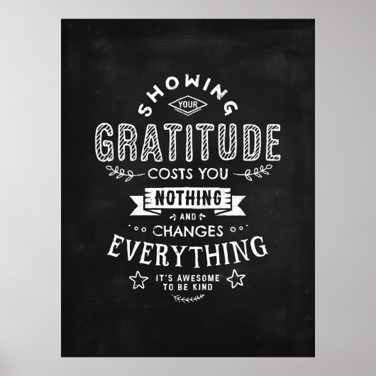 感謝の気持ちがすべてを変え感動的引用文 ポスター (正面)