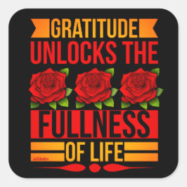 感謝の気持ちが人生の充足を解インスパイアき放つ スクエアシール