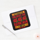 感謝の気持ちが人生の充足を解インスパイアき放つ スクエアシール (封筒)