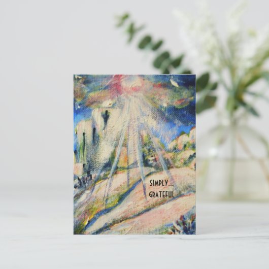 「感謝の気持ちだけで感動的す」はがき ポストカード (スタンド正面)