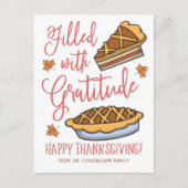 感謝の気持ちでいっぱいだ幸せな感謝祭 シーズンポストカード (正面)