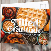 感謝の気持ちでいっぱいだ幸せな感謝祭 シーズンポストカード