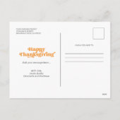 感謝の気持ちでいっぱいだ幸せな感謝祭 シーズンポストカード (裏面)