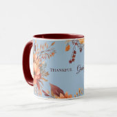 感謝の気持ちでいっぱいのフラワーの Thanksgiving マグカップ (正面左)