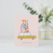 感謝の気持ちでいっぱいの大きな車 ポストカード (スタンド正面)