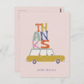 感謝の気持ちでいっぱいの大きな車 ポストカード (正面/裏面)