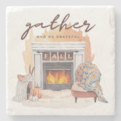 感謝の気持ちでいっぱいの集まり ストーンコースター (正面)