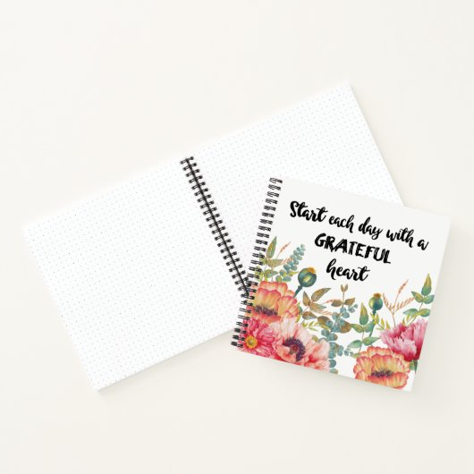 感謝の気持ちで一日をスタートするハート ノートブック (内部)