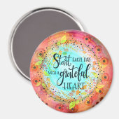感謝の気持ちで一日をスタートするハート マグネット (正面/裏面)