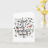 感謝の気持ちで一日を始めましょう _1 カード (黄色い花)