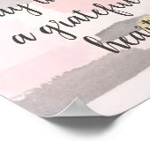 感謝の気持ちで毎日を始めるハート引用文 ポスター (角)