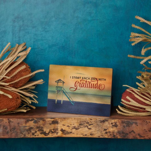 感謝の気持ちで毎日を始める フォトプラーク (側面)