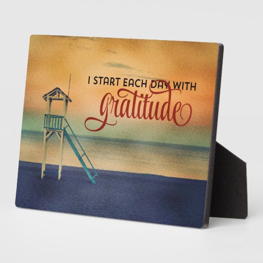 感謝の気持ちで毎日を始める フォトプラーク (側面)