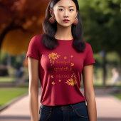 感謝の気持ちで満たされた秋の落ち葉 Tシャツ