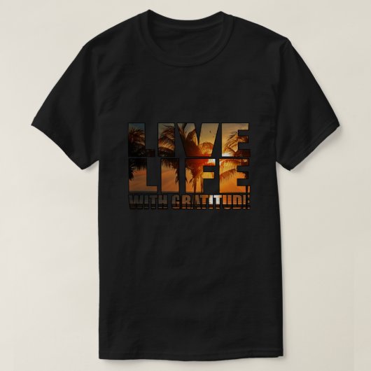 感謝の気持ちで生きる Tシャツ (デザイン正面)