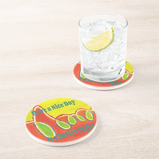 感謝の気持ちで素敵な日と良い夜を過ごす コースター (側面)