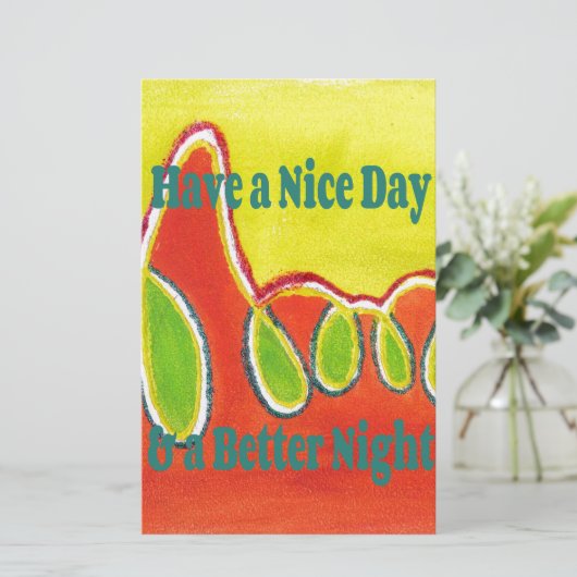 感謝の気持ちで素敵な日と良い夜を過ごす 便箋 (スタンド正面)