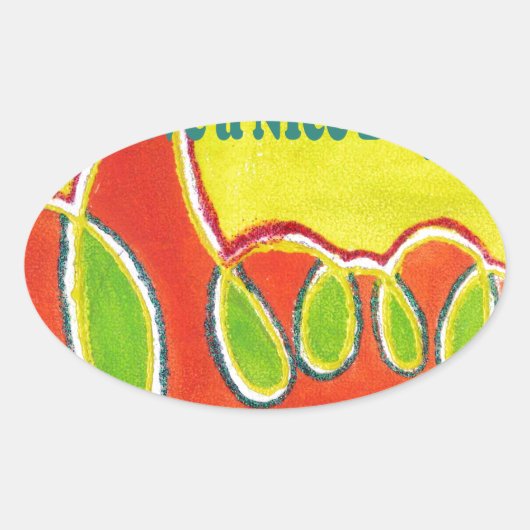 感謝の気持ちで素敵な日と良い夜を過ごす 楕円形シール (正面)