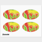 感謝の気持ちで素敵な日と良い夜を過ごす 楕円形シール (シート)