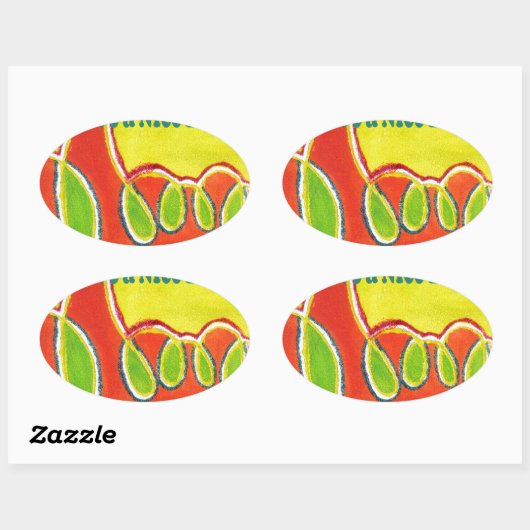 感謝の気持ちで素敵な日と良い夜を過ごす 楕円形シール (シート)