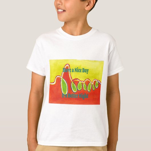 感謝の気持ちで素敵な日と良い夜を過ごす Tシャツ (正面)