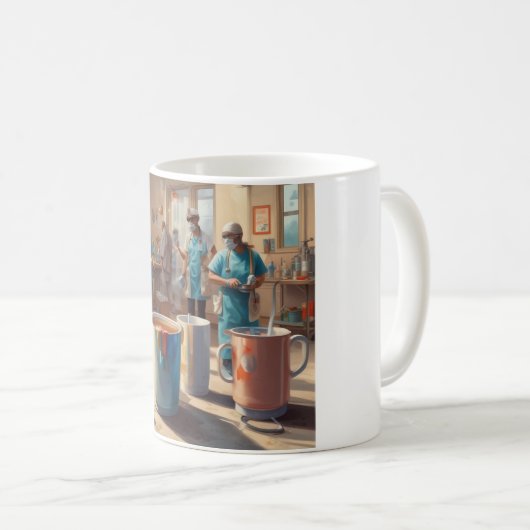 感謝の気持ちで飲む:病院のヒーロー割引マグカップ コーヒーマグカップ (正面右)