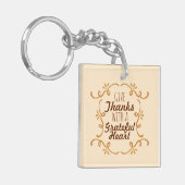 感謝の気持ちで、感謝のハートで |キーチェーン キーホルダー (正面左)