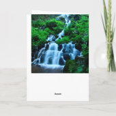 感謝の気持ちに満ちた平和を祈る美しい滝の森 サンキューカード (裏面)