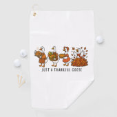 感謝の気持ちのいい鵞鳥の幸せな感謝祭 ゴルフタオル (インサイチュ)