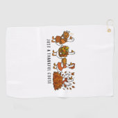 感謝の気持ちのいい鵞鳥の幸せな感謝祭 ゴルフタオル (横)