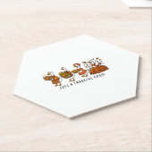 感謝の気持ちのいい鵞鳥の幸せな感謝祭 ペーパーコースター (アングル)