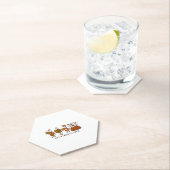 感謝の気持ちのいい鵞鳥の幸せな感謝祭 ペーパーコースター (インサイチュ)