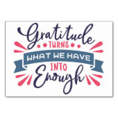 感謝の気持ちは私たちが十分に持っているものを変える テーブルナンバー (正面)