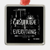 感謝の気持ちは自己の黒板に注ぐ メタルオーナメント (正面)