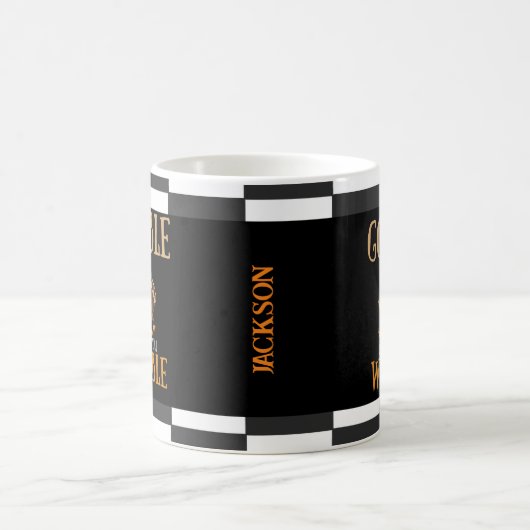 感謝の気持ちをぐらつかせるまおもしろいでゴブル コーヒーマグカップ (中央)