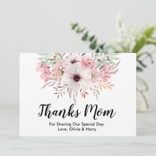 感謝の気持ちをカントリー・フラワーデザインで | 結婚式のお礼カード サンキューカード (スタンド正面)