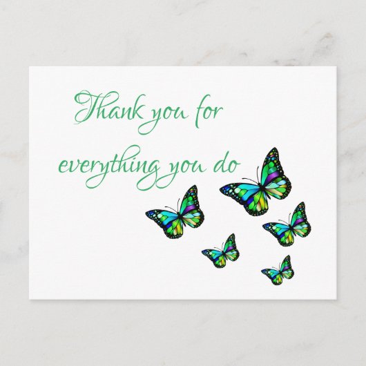 感謝の気持ちを伝えたい時に蝶のポストカード ポストカード (正面)