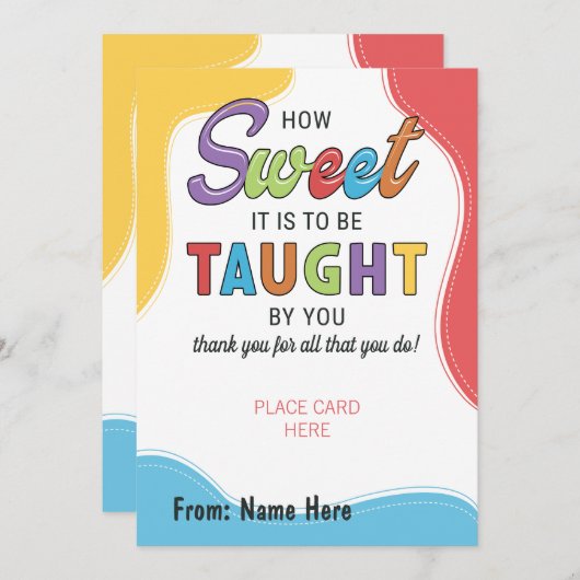 感謝の気持ちを伝えよう 先生へのギフトカードホルダー シーズンカード (正面/裏面)