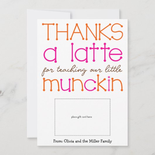 感謝の気持ちを伝えよう！先生への感謝カード 招待状 (正面)