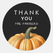 感謝の気持ちを伝えるかぼちゃのステッカー ラウンドシール (正面)