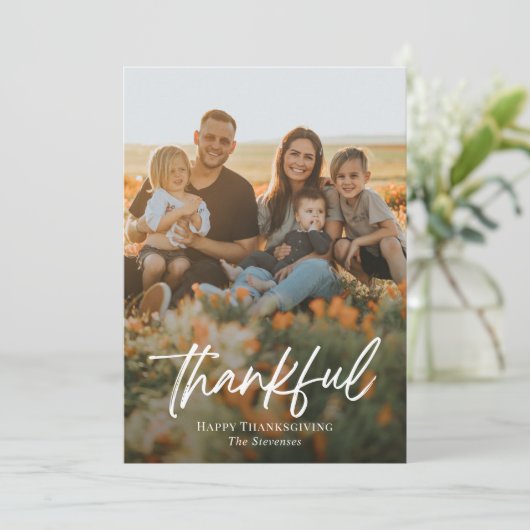 感謝の気持ちを伝えるつや消しフォトカード シーズンカード (スタンド正面)