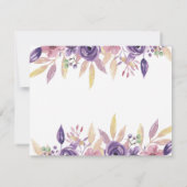 感謝の気持ちを伝えるウェディングカード ラベンダー 花 招待状 (裏面)