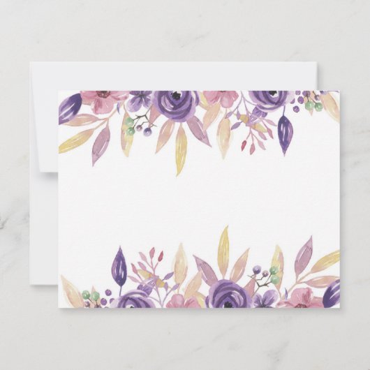 感謝の気持ちを伝えるウェディングカード ラベンダー 花 招待状 (裏面)