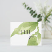感謝の気持ちを伝えるグリーン ポストカード (スタンド正面)
