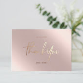 感謝の気持ちを伝えるスモールカード ローズゴールド ピンク サンキューカード (スタンド正面)