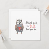 感謝の気持ちを伝えるフクロウのカード カード (正面/裏面インサイチュ)