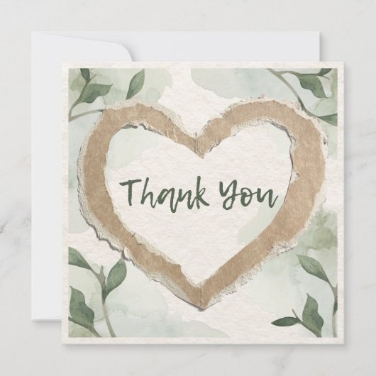 感謝の気持ちを伝えるフラットなグリーティングカード（スクエア） サンキューカード (正面)